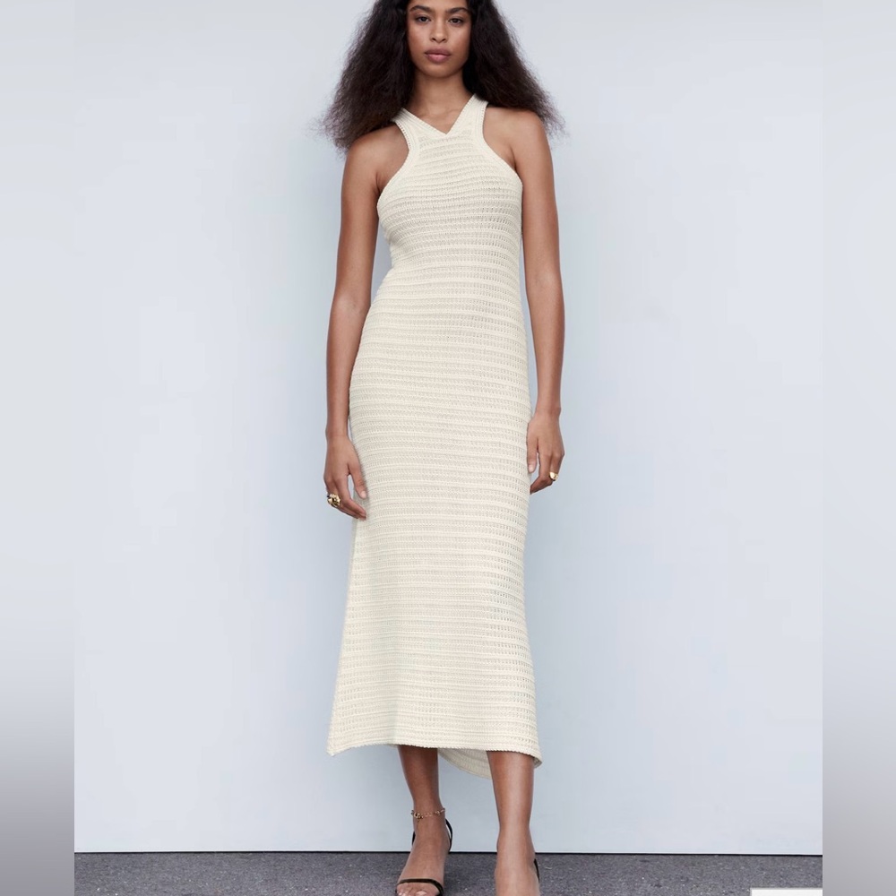 Mango Halter-neck crochet dress size 6 BRAND new with tags